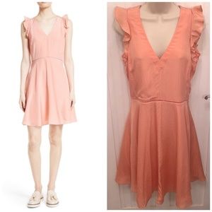 NWT Rebecca Taylor Peach Ruffle Dress